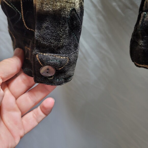 Chicos Black Embroidered With Sequins Full Zip Jacket Womens Size 1 - Picture 4 of 8